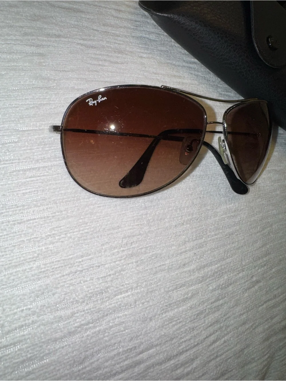 Ray-Ban Aviator Sunglasses Brown Gradient Lens • Classic w/ Case - Picture 2 of 7